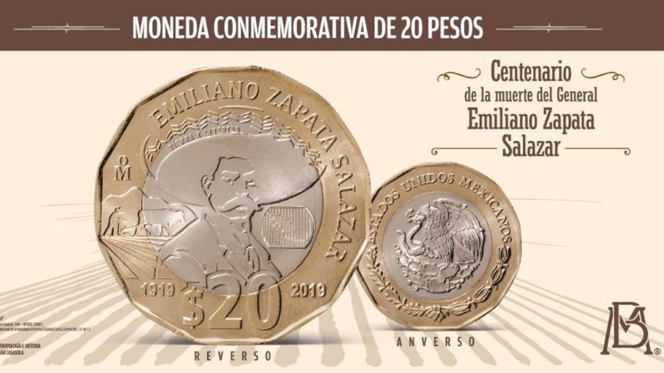 Imagen de la moneda conmemorativa de 20 pesos proporcionada por Banxico. Foto: Especial