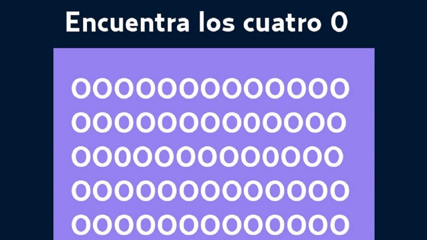 Reto visual: Encuentra los números cero en 10 segundos; sólo el 5% lo consigue