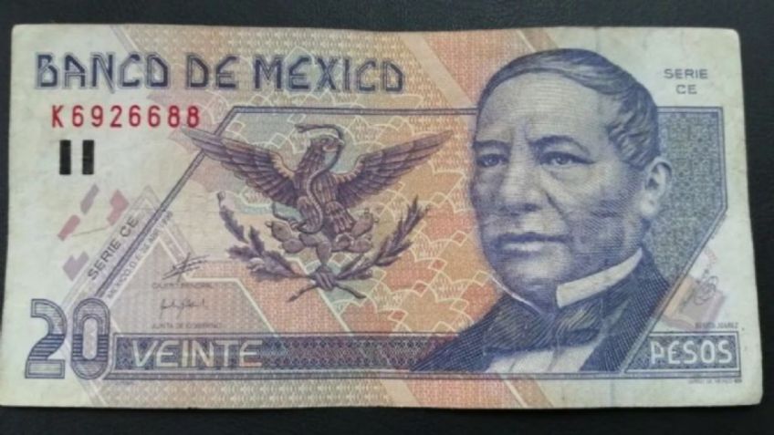 Este viejo billete de 20 pesos puedes venderlo en Internet hasta en 65 MIL