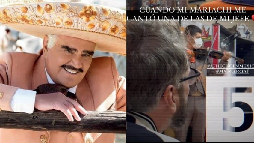 Alejandro Fernández, CONMOVIDO por su mariachi tras la muerte de Vicente Fernández "Me cantó una de mi jefe