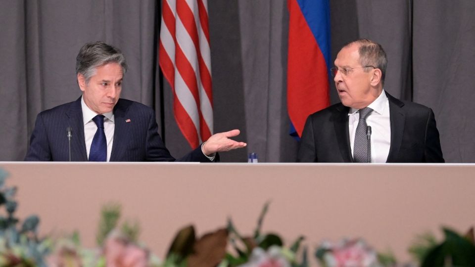 TENSIÓN. Blinken y Lavrov sostuvieron un encuentro en Suecia, en medio de reclamos. Foto: AFP