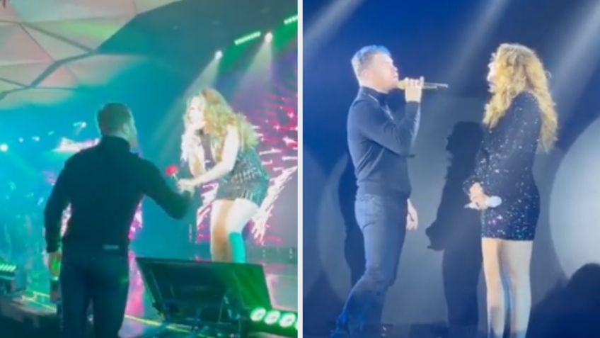 “Canelo” Álvarez le canta y regala flores a Lucero en concierto, mientras Mijares sólo observa | VIDEO