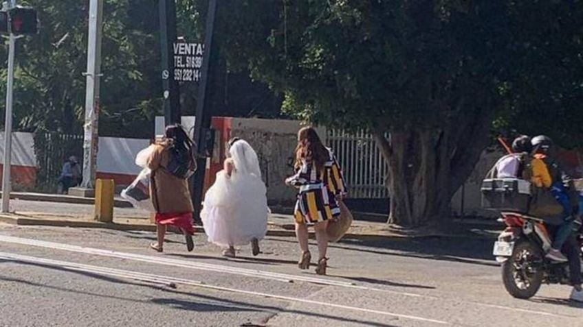 ¡El amor lo puede todo! Mujer cruza bloqueos a pie para llegar a tiempo a su boda