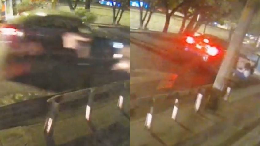 CDMX: Así fue el MOMENTO EXACTO en que una mujer salió volando de un auto en movimiento | VIDEO