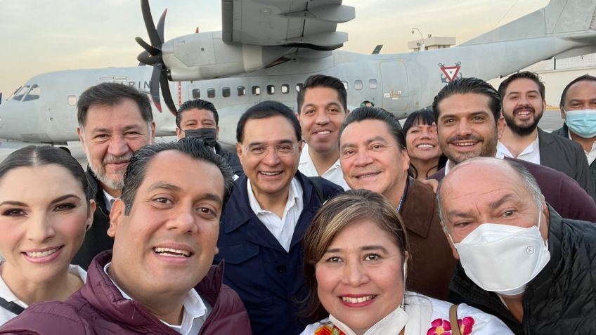 Diputados recorren obra del Istmo de Tehuantepec en avión de la Marina