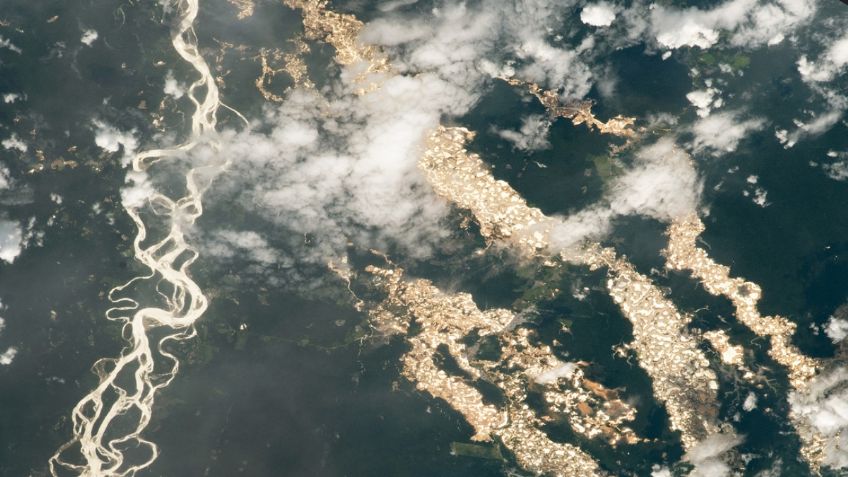 ¡Impresionante! "Ríos de Oro" son captados desde la Estación Espacial Internacional en Perú