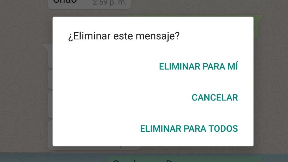 Cuando la función se dio a conocer por la aplicación de mensajería, la opción de eliminar los mensajes le daba a los usuarios sólo 7 minutos para borrar el texto. Foto: Especial