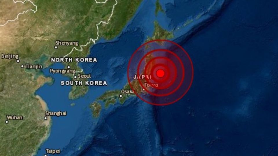 El epicentro del sismo fue en el mar, frente a la costa de Fukushima. FOTO: Especial