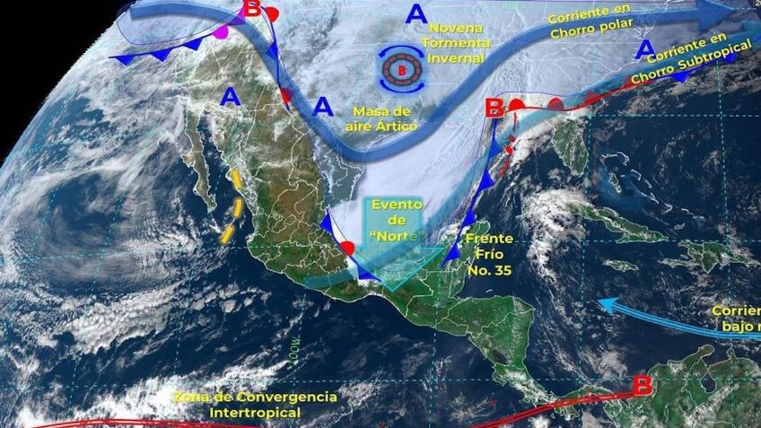 Frente Frío 35 causará lluvias en la Península de Yucatán; sigue estas recomendaciones