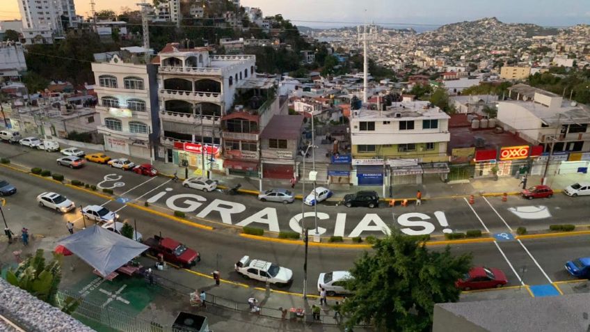 Con ENORMES letras, así agradecieron a médicos su trabajo ante covid-19 en Acapulco: FOTO