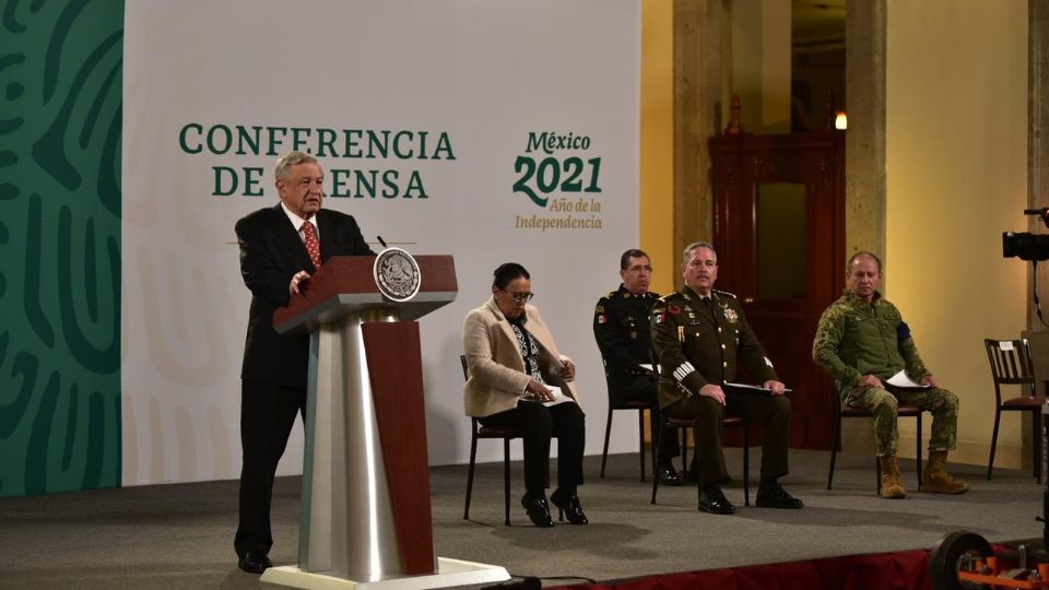 El presidente López Obrador en la Mañanera de Palacio Nacional 
FOTO: Daniel Ojeda