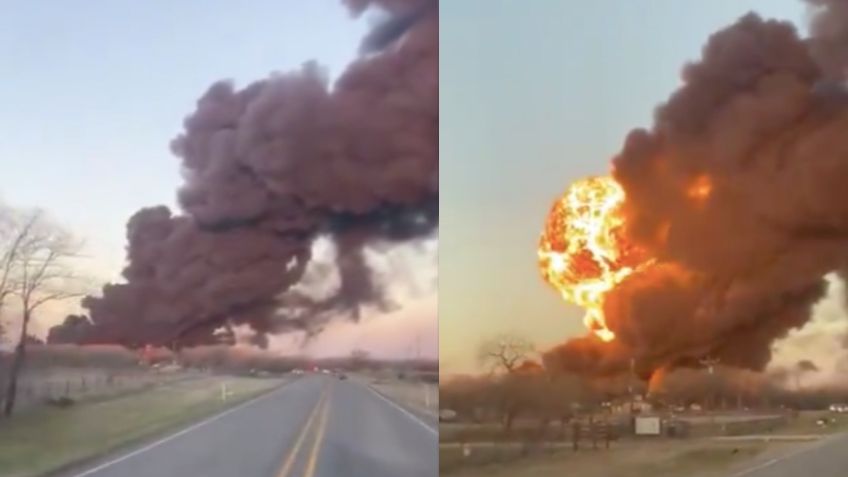 ÚLTIMA HORA reportan fuerte EXPLOSIÓN, tras choque entre tren y un camión articulado en Texas: VIDEO