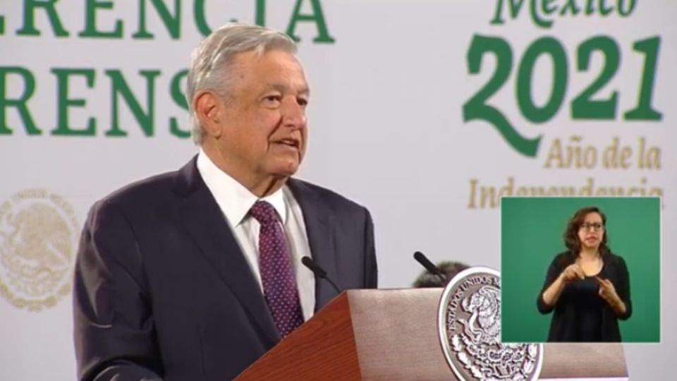 El presidente López Obrador desde la conferencia matutina. Foto: Especial