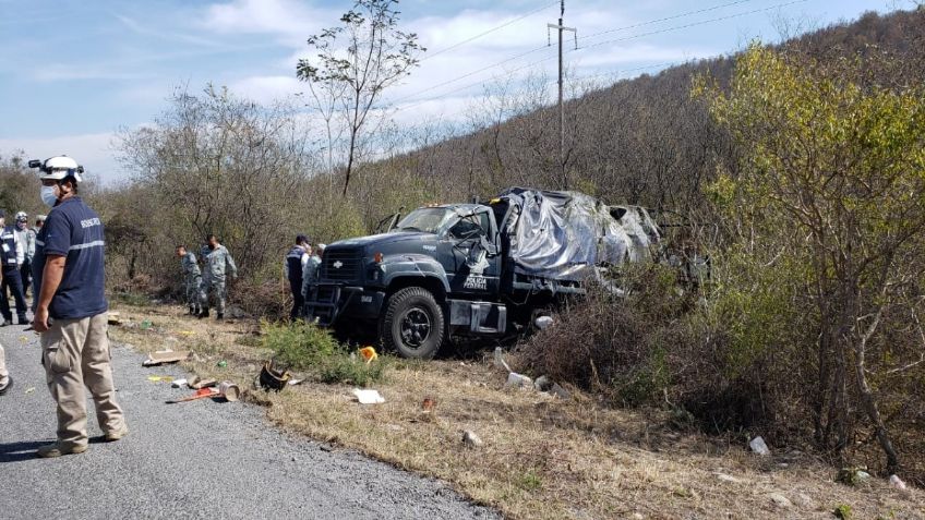 Tamaulipas: Vuelca vehículo de la Guardia Nacional en Ciudad Victoria; hay dos lesionados