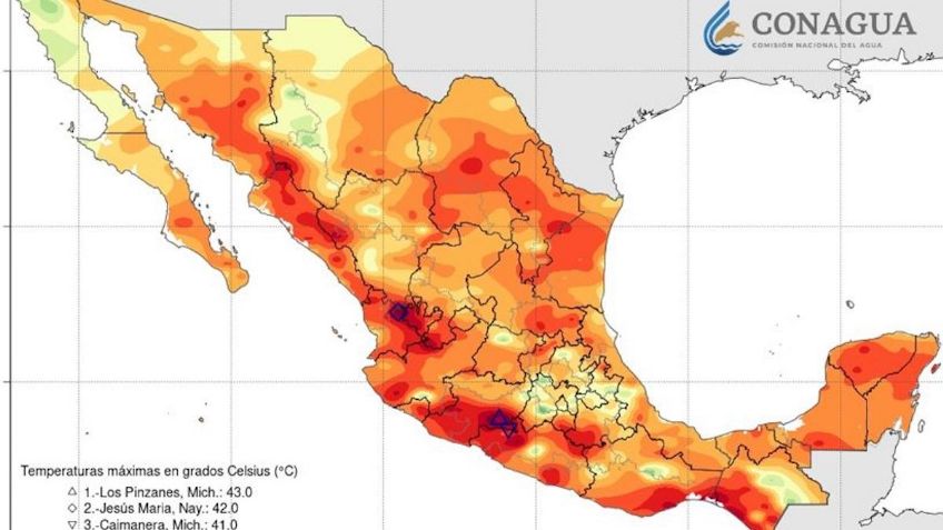 En estos estados se pronostican temperaturas de hasta 45 grados 