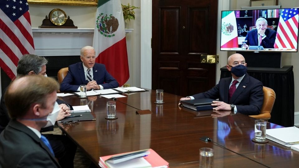 López Obrador y Biden se reúnen vía streaming. Foto: Especial