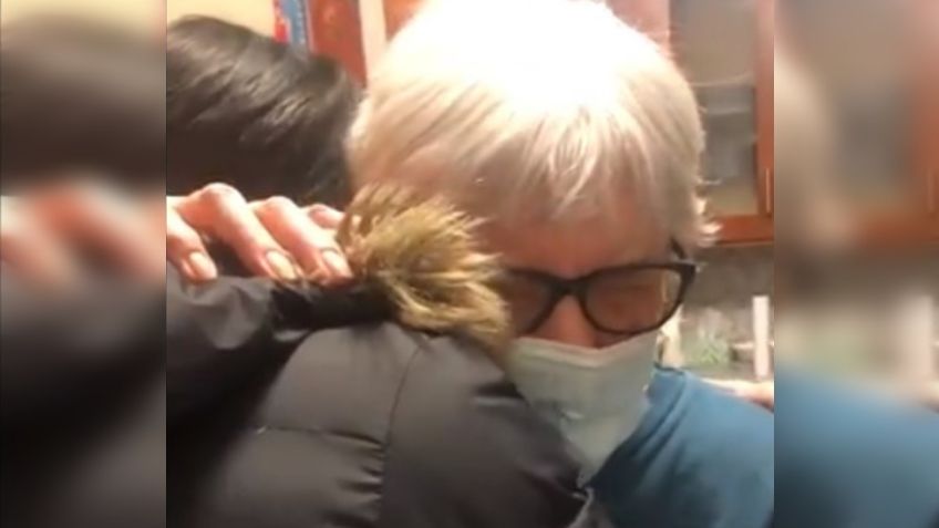 ABUELA y nieta por fin se pudieron ABRAZAR, tras un año en que el Covid-19 las separó: VIDEO VIRAL