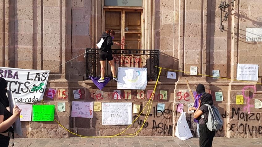 Morelia: Marcha del 8M dejó más daños en el Centro Histórico que en 2020