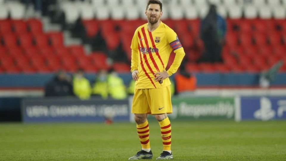 Messi en la derrota del Barcelona ante el PSG. Foto: AFP