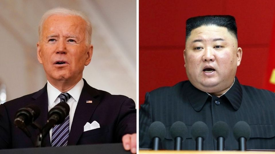 Joe Biden, presidente de EU y Kim-Jong Un, líder de Corea del Norte. Foto: AP