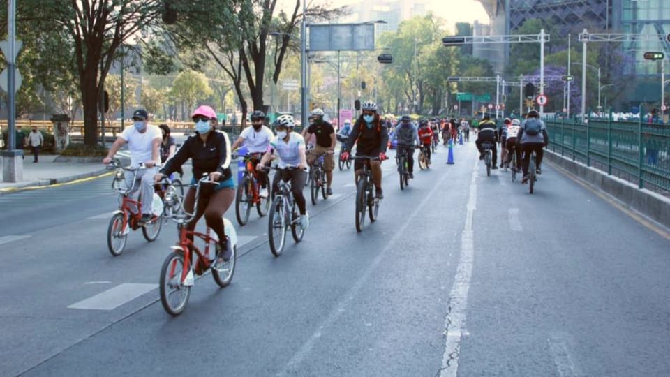 En el inicio del Muévete en Bici, se contó con una ruta de 23 kilómetros Foto: Especial