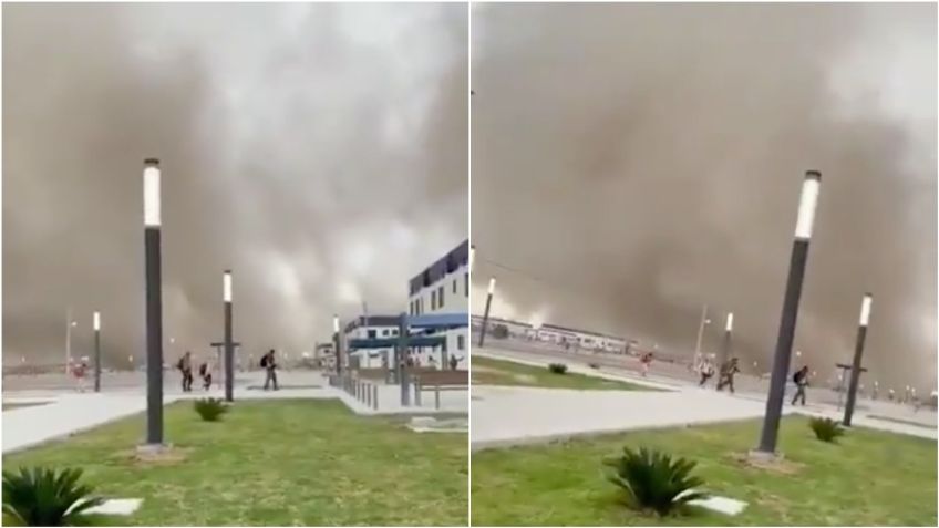 Aeropuerto de Santa Lucía: Así fue la TOLVANERA que sorprendió a los trabajadores | VIDEO