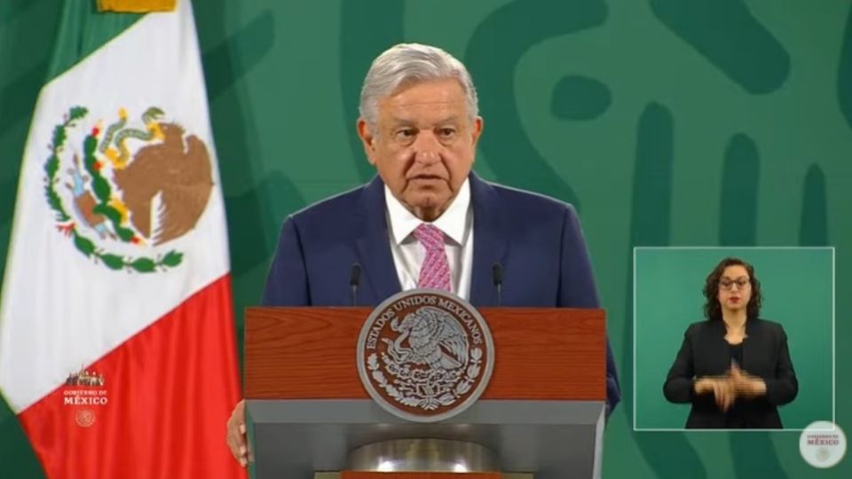 El presidente López Obrador desde Palacio Nacional. Foto: Especial