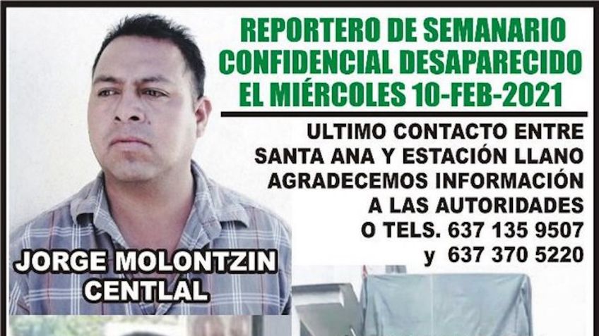 Reportan desaparición del periodista Jorge Molontzín Centlal en Sonora