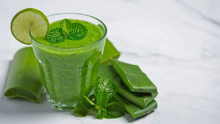 Jugo verde con sábila para limpiar el colon y bajar de peso en 4 días; así puedes prepararlo