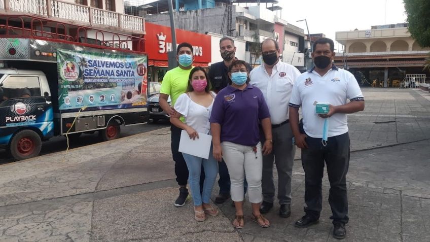 Asociación de bares en Tapachula regala cubrebocas en campaña para salvar la Semana Santa