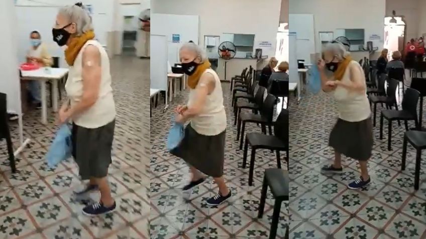 VIDEO VIRAL: Abuelita baila de la emoción tras recibir vacuna contra el Covid-19