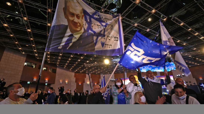 Benjamin Netanyahu celebra ventaja en elecciones en Israel