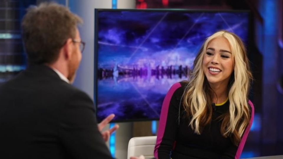 La actriz mexicana Danna Paola durante la última emisión del programa español 'El Hormiguero'. Foto: Especial