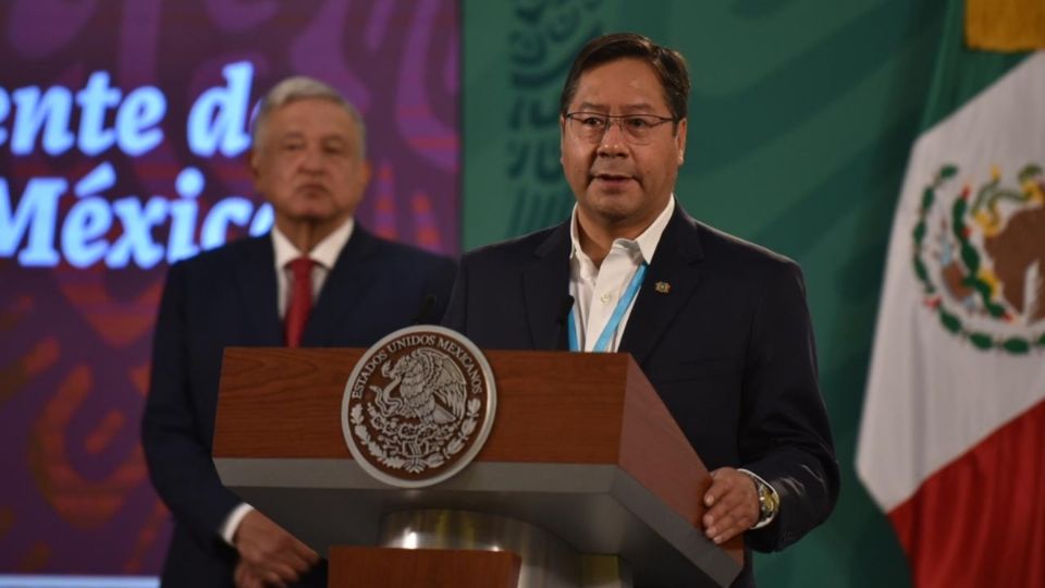 El presidente Arce junto al mandatario López Obrador. Foto: Daniel Ojeda