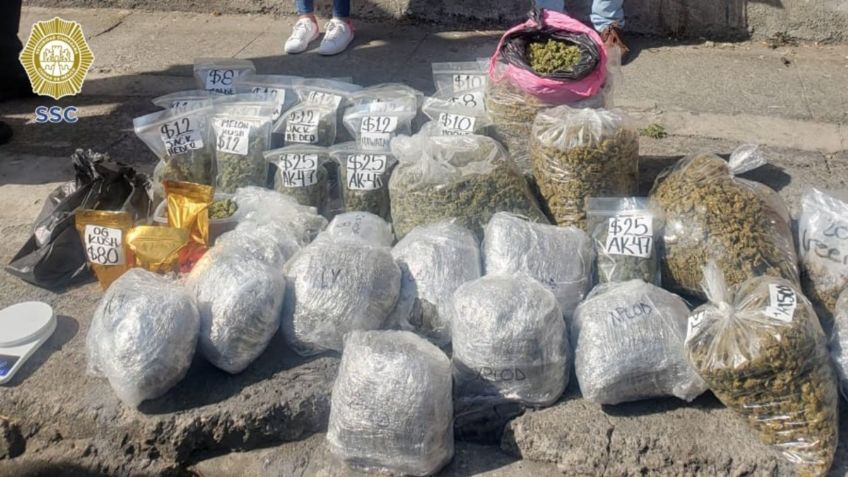 Aseguran 35 kilos de marihuana y detienen a dos en Tepito