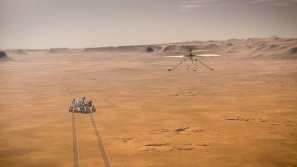 El rover y el Ingenuity llegaron a Marte en febrero pasado. Foto: NASA.