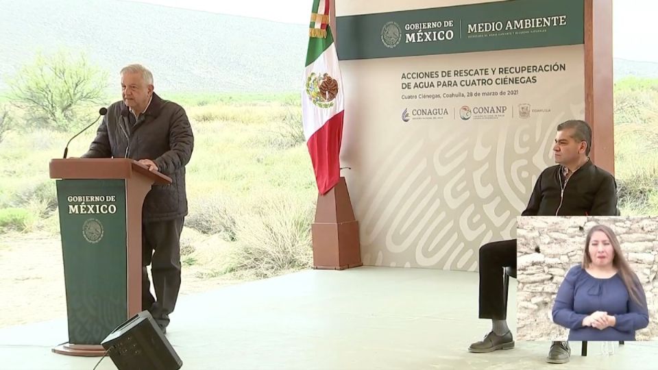 El presidente López Obrador lleva a cabo una gira de trabajo por Coahuila. Foto: Captura de pantalla