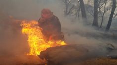 Nuevo León: Avanza control de incendio en sierra de Santiago