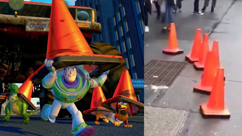 ¡Como en Toy Story 2! VIDEO muestra conos moviéndose como en la película