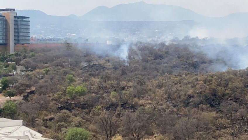 Incendio en Tlalpan, controlado al 80 por ciento; 300 elementos trabajan en el lugar: SGIRPC