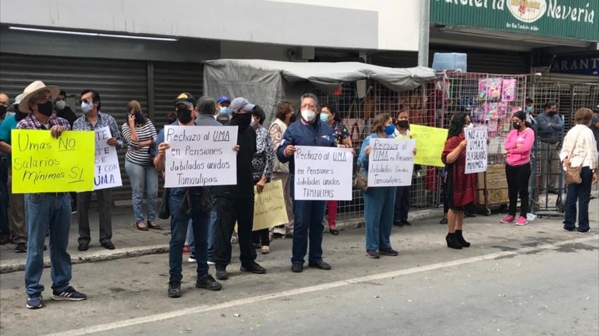 Jubilados protestan contra cotización de pensiones en Tamaulipas