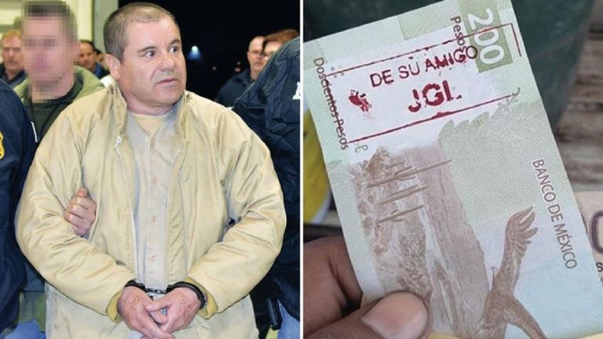 Billetes de 200 pesos del CHAPO circulan en México sellados con sus iniciales JGL