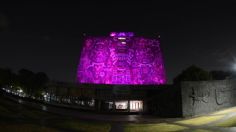 Día de la Mujer: UNAM ilumina de morado la Biblioteca Central con motivo del #8M