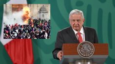 8M: AMLO recuerda video de bomba molotov en Palacio Nacional; "valla es para proteger"