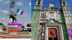 Hidalgo: Realizan pintas virtuales con consignas feministas en monumentos; FOTOS