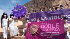 Mujeres en Mérida se reúnen para protestar en contra de la violencia