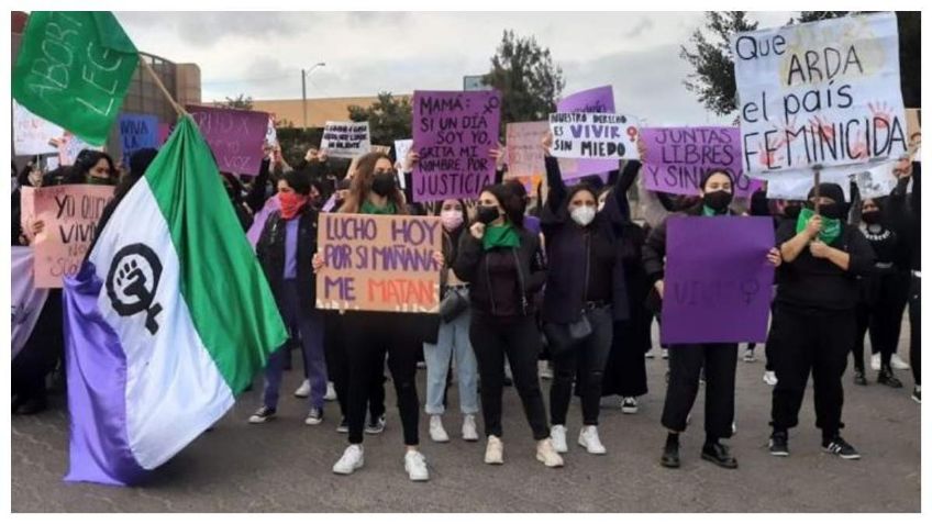 M82021: marchan mujeres en Tijuana para exigir justicia y condenar feminicidios