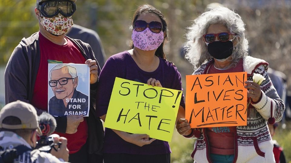 Protestas en San Francisco por ataques a personas de origen asiático. Foto: AP