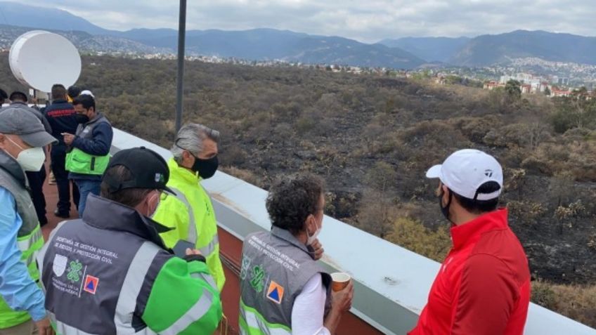 Incendio en Tlalpan, controlado al 100 por ciento; 90 elementos trabajan en el lugar: SGIRPC