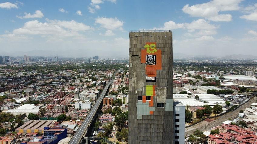 Mural de la Torre Banobras, se lo lleva el viento